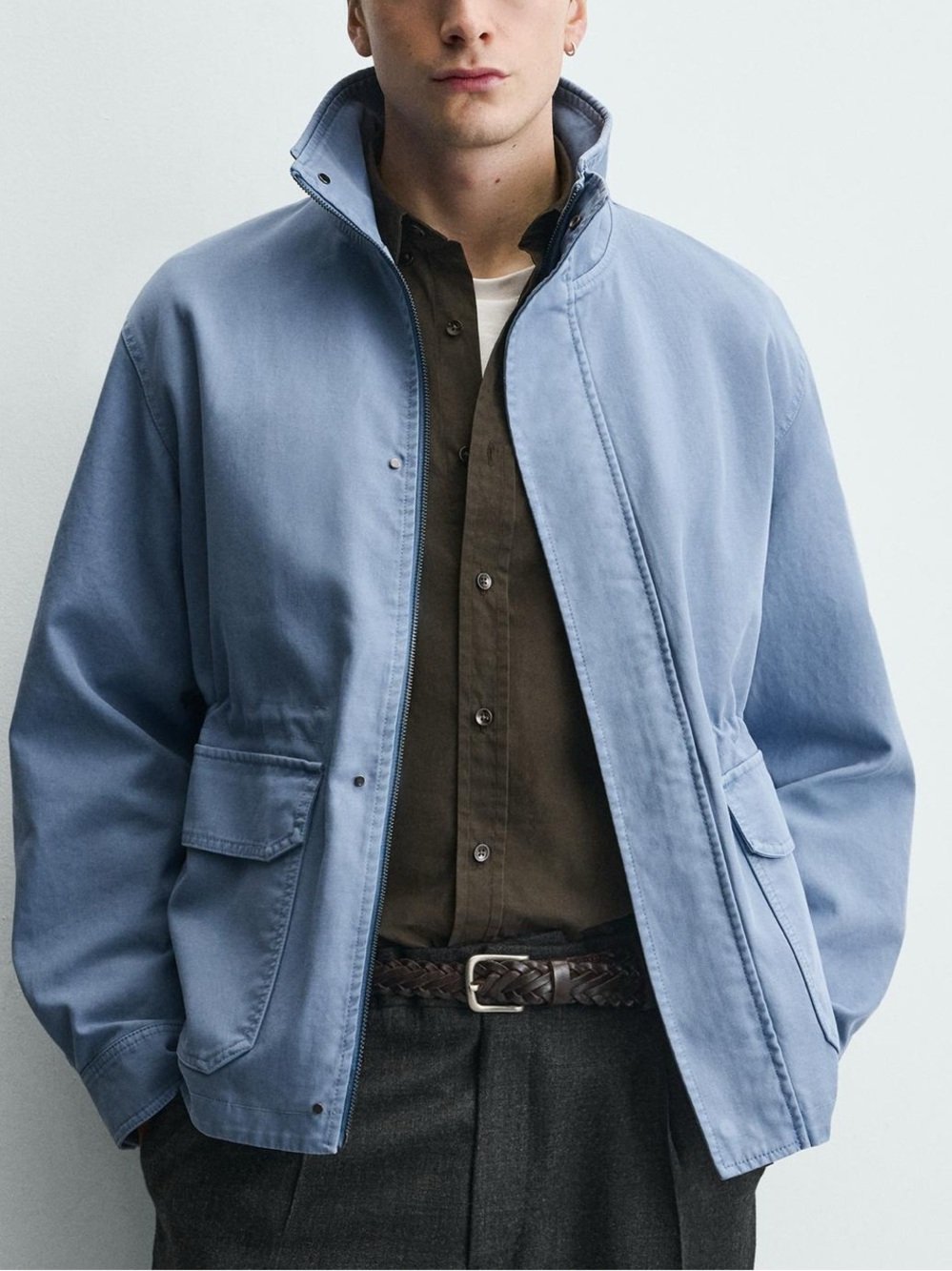 Zara Men Washed Cotton Regular Fit Jacket